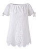 Sexy White Lace Hollow Out Off Shoulder Women Tops