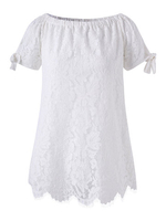Sexy White Lace Hollow Out Off Shoulder Women Tops