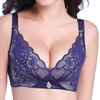 Sexy Wireless Lightly Lined Soft Lace-trim Low Cut Gather Embroidered Bras