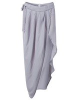 Sexy Women Asymmetrical Pleats Slit Maxi Beach Skirt