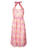 Sexy Women Floral Printed Halter Sleeveless Boho Chiffon Dress