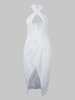 Sexy Women Halter Hollow Split Irregular Pure Color Bodycon Dress