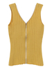 Sexy Women Knitted V-Neck Zipper Pure Color Tank Tops