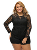 Sexy Women Lace Hollow Out Patchwork Long Sleeve Jumpsuit