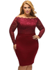 Sexy Women Lace Patchwork Off Shoulder Bodycon Dress