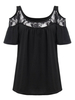 Sexy Women Lace Patchwork Off Shoulder T-Shirt