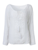 Sexy Women Long Sleeve Boat Neck Lace T-Shirt