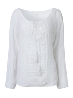 Sexy Women Long Sleeve Boat Neck Lace T-Shirt