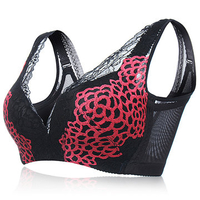 Sexy Women Magnet therapy Wireless Lace Embroidery Gather Adjustable Bra
