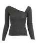 Sexy Women Oblique Neck Pullover Knit Crop Sweater Shirt