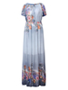 Sexy Women Off Shoulder Floral Beach Chiffon Maxi Dress