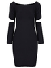Sexy Women Off Shoulder Long Sleeve Package Hip Mini Dress