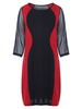 Sexy Women Plus Size Three Quarter Sleeve Patchwork Dress