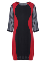 Sexy Women Plus Size Three Quarter Sleeve Patchwork Dress