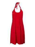 Sexy Women Pure Color Halter Backless Beach Mini Dress