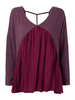 Sexy Women Ruffles Patchwork Backless V Neck Loose T-Shirt