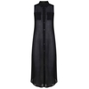 Sexy Women Sleeveless Lapels Button Pocket Chiffon Blouse
