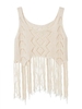 Sexy Women Sleeveless O Neck Hollow Tassels Knitted Tank Tops