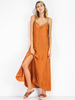 Sexy Women Spaghetti Strap V-Neck Pure Color Long Maxi Dresses