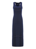 Sexy Women Stripe O-Neck Sleeveless Beach Maxi Dress