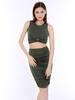 Sexy Women Two Pieces Set Package Him Pure Color Dresses