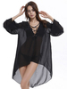 Sexy Women V-Neck Chiffon Beach Cover Up Sunscreen Blouse