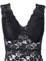 Sexy Women V Neck Lace Flower Tank Tops