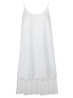 Sexy Women White Strap Tassels Backless Tank Tops