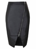Sexy Zipper High Waist Package Hip Pu Leather Skirt