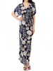 Shells Print Tie Short Sleeve V-neck Maxi Dress For Women