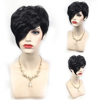 Short Black Curly Wig Afro African American Wigs for Black Women Synthetic Hair