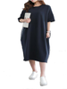 Short Sleeve Back Striped Patchwork Women Casual Dress