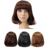 Short Wavy Curly Bangs Wig Hair Costume Cosplay Synthetic Wigs Cute High-temperature