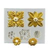 Silicone 5 Flowers Fondant Cake Mold Rose Chrysanthemum Cookies Chocolate Mold