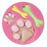 Silicone Dog Paw Bone Shape Cake Fondant Mold Chocolate Candy Mould Cake Baking Decorating Tools