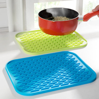 Silicone Pot Holder Can Opener Non-slip Mat Table Placemat Kitchen Sink Dishes Cup Dry Coaster