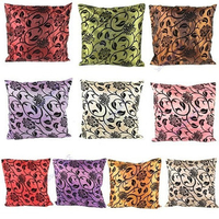 Silk Flower Pattern Throw Pillow Case Sofa Bed Office Cushion Cover