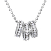 Silver Crystal Heart Letter Moon Clavicle Necklace