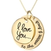 Silver Gold I Love You To The Moon Pendant Necklace