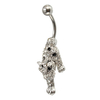Silver Plated Crystal Navel Bar Belly Piercing Ring