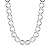 Silver Plated Necklace Square Hollow Circle Necklace