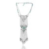 Silver Turquoise Triangle Tassel Statement Necklace