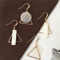 Simple Alloy Geometry Triangle Hollow Shell Earrings