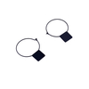 Simple Copper Circular Geometry Square Pendant Earrings for Women