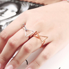 Simple Copper Square Triangular Cube Geometry Hollow Exaggerated Ring
