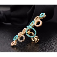 Simple Creative Circle Exaggerated Rhinestone Crystal Beads Ring