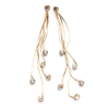 Simple Earrings Alloy Rhinestone Long Tassel Women Earrings