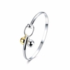 Simple Elegant Bracelet Sweet Hollow Lock Two Ball Women Bracelet