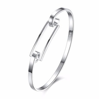 Simple Geometry Bracelet Hollow Rectangle Simple Bracelet for Women Gift