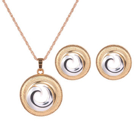 Simple Jewelry Set Gold Plated Earrings Necklace Set